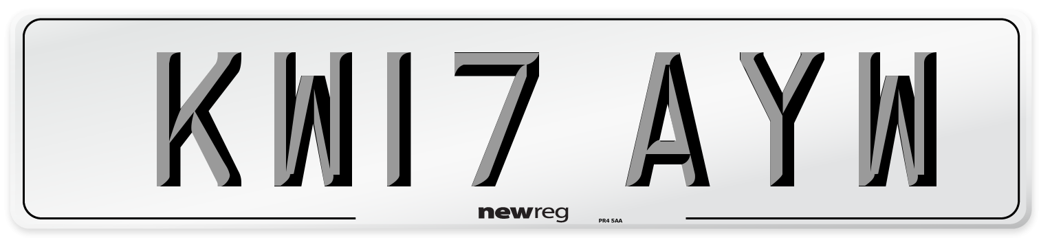 KW17 AYW Number Plate from New Reg